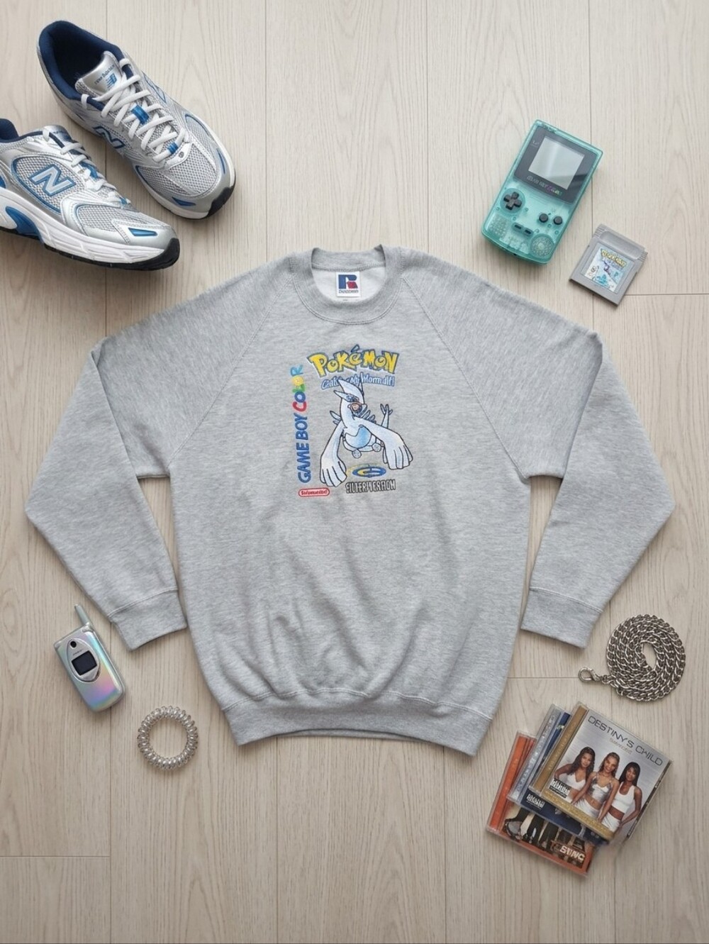 Custom Embroidered Pokémon Silver Version Crewneck Sweatshirt Lugia RenyoldsCo L